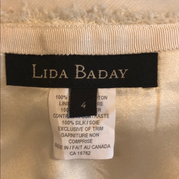 Liza Biday lined cream skirt sz 4 - Picture 2 of 6